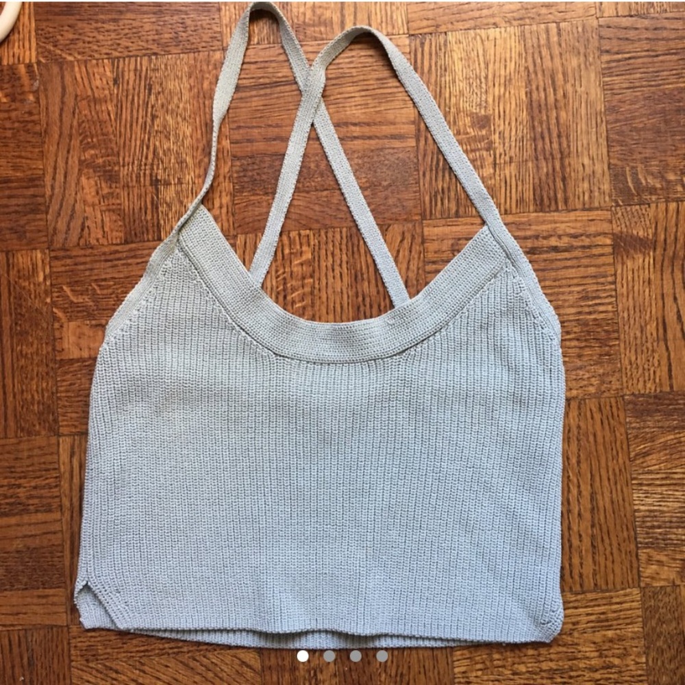 Aritzia Wilfred Seafoam Crop Top